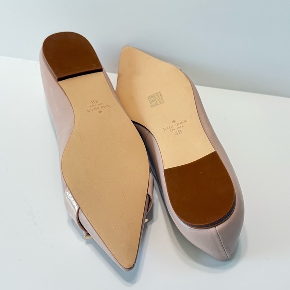 Kate Spade Deneuve Ballet Flats Pointed Toe Women Size 8 Leather Blush Pink - Picture 10 of 14